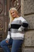 Sweter w biało-czarno-szare paski - Avis