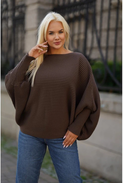 czekoladowy sweter plus size