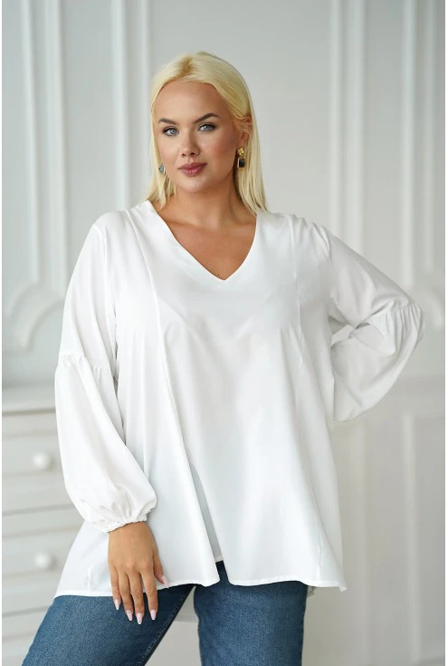 biała elegancka bluzka plus size