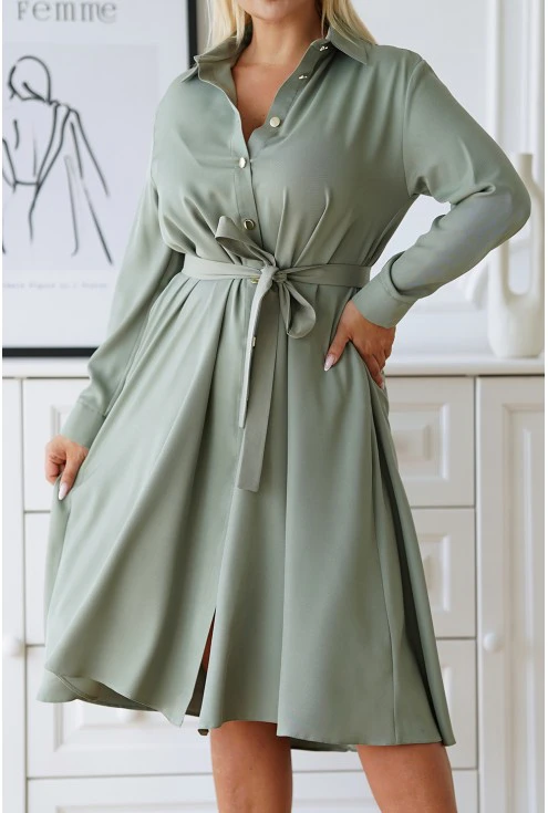 sukienka w oliwkowym kolorze monasou