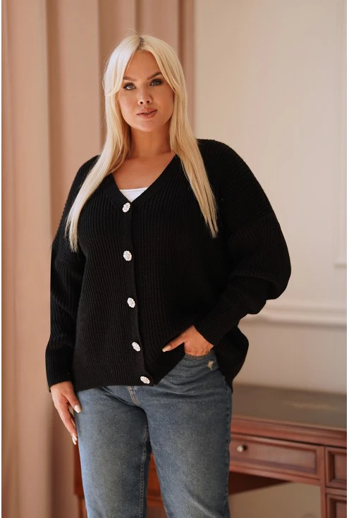 Czarny sweter w dużych rozmiarach xxl