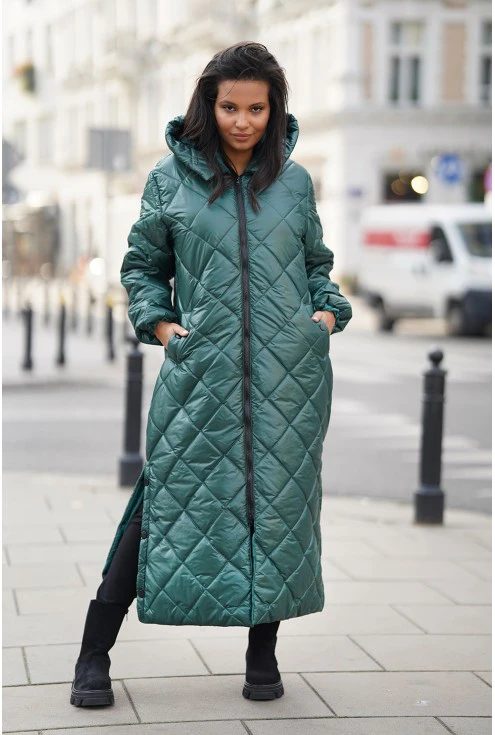 Zielony pikowany płaszcz Lissa Monasou