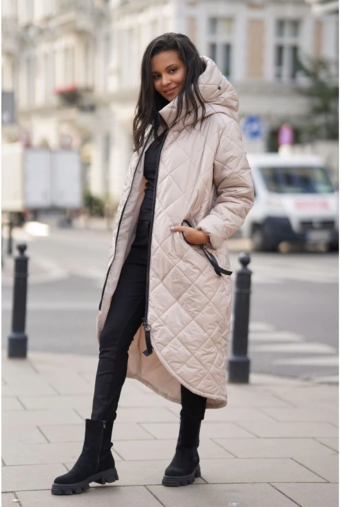 Asymetryczny płaszcz plus size Monasou