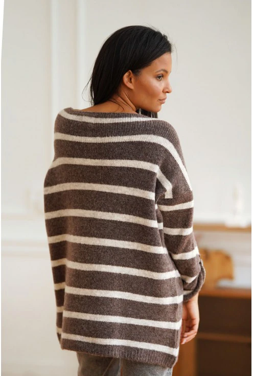 Swetry w paski plus size Monasou