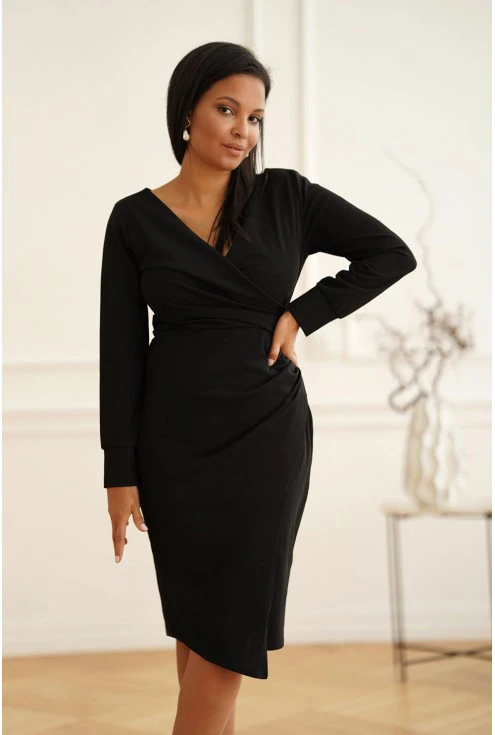 Czarna modna sukienka Monasou xxl