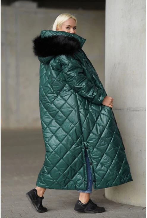 butelkowy pikowany płaszcz Lissa XL-ka Monasou