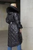 Czarny pikowany płaszcz asymetryczny Yelan
