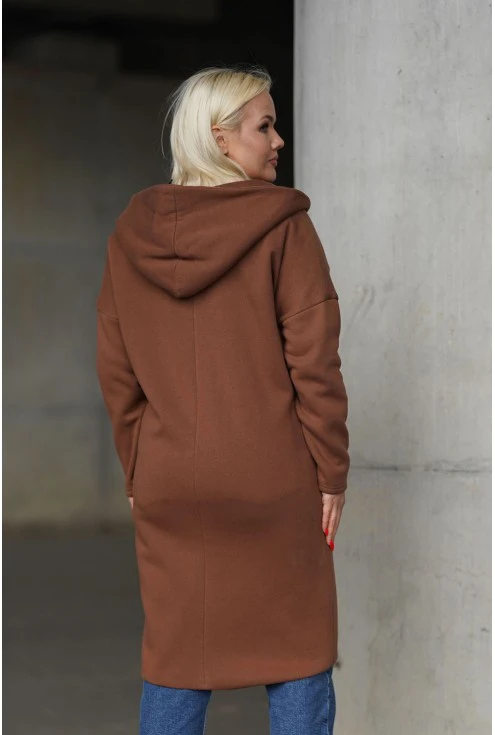 Długi asymetryczny płaszcz plus size Monasou