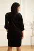 Czarna welurowa sukienka z marszczeniem Leyla