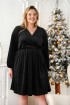Czarna aksamitna sukienka z wiązaniem - Letizia SIZE ++