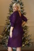 Fioletowa błyszcząca sukienka z cekinami z kopertowym dekoltem - Jenny