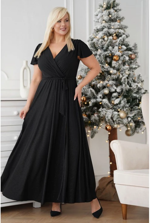 Czarna sukienka maxi plus size Monasou