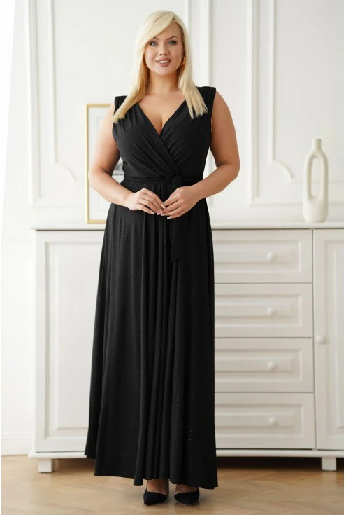 Czarna sukienka plus size Monasou maxi
