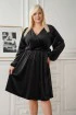 Czarna aksamitna sukienka z wiązaniem - Letizia