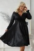 Rozkloszowana czarna sukienka z połyskiem - MARLEEN