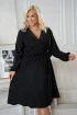 Czarna błyszcząca sukienka z wiązaniem - Letizia II