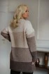 Długi sweter w pasy w odcieniach brązu Madelina