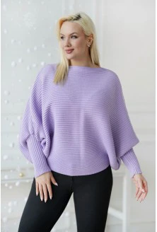 Liliowy sweterek z poziomym splotem - Peyton