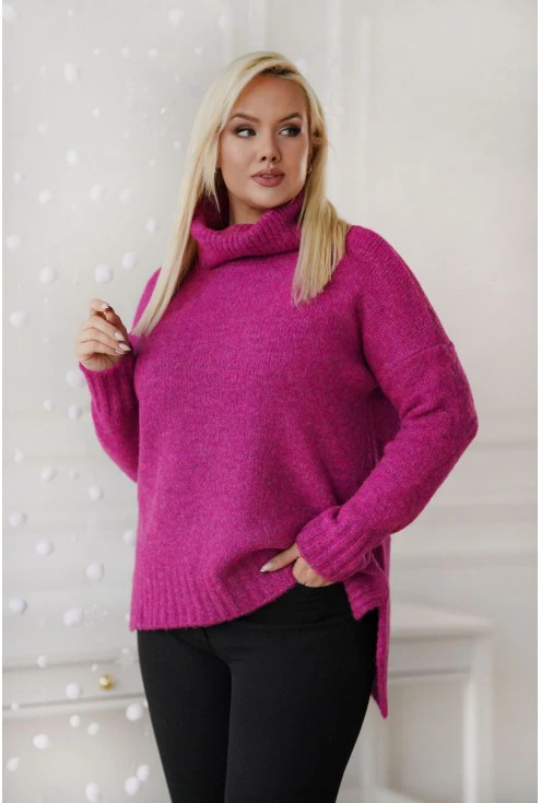 sweter w dużym rozmiarze lesca fuksjowy monasou