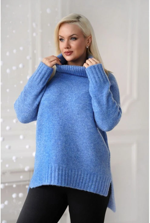 lesca sweter z golfem w niebieskim kolorze monasou