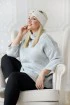 Jasnoszary ciepły sweter z półgolfem - Altea