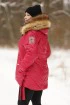 Malinowa krótka pikowana kurtka - Zizana