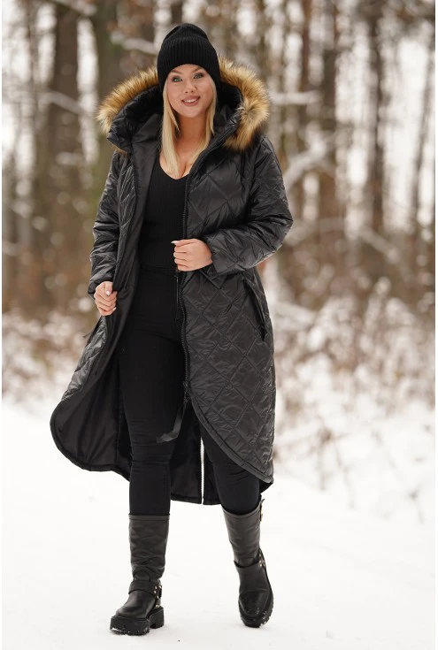 czarna kurtka na zimę monasou