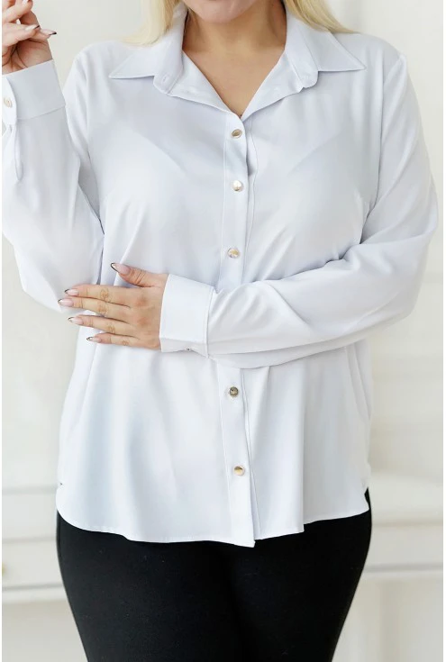 elegancka koszula z mankietem arsina w bieli monasou