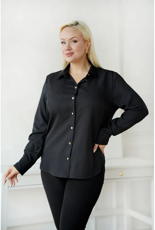 czarna klasyczna koszula z długim rękawem Arsina - idealna do biura