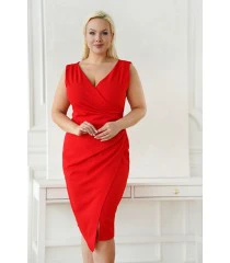Czerwona kopertowa sukienka - Elysa