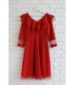 Czerwona sukienka tiulowa - Mela