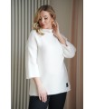 Biały ciepły sweter z półgolfem - Altea