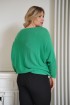Zielony sweterek o kroju nietoperza z przeszyciem - Linea