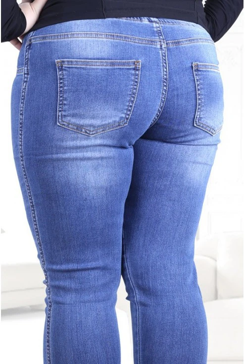 Jasne spodnie jeansowe na gumkę JUSTINE