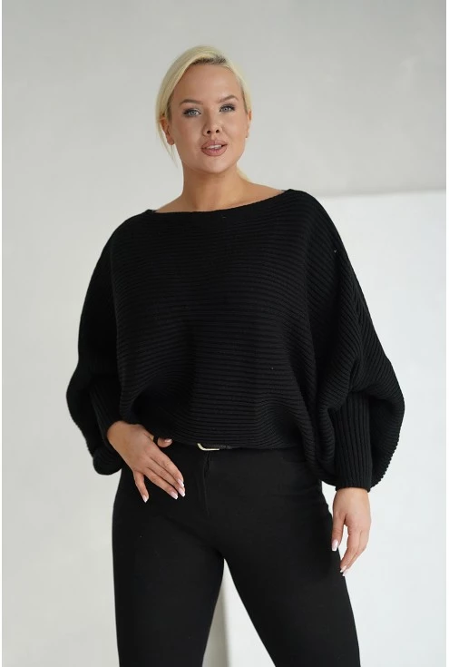 Czarny sweterek  oversize xxl monasou