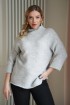 Jasnoszary ciepły sweter z półgolfem - Altea