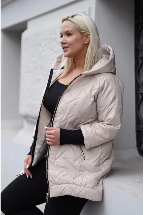 pikowana kurtka przejściowa plus size xxl