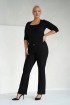 Czarne jeansy typu bootcut z lekko rozszerzaną nogawką - Bonnie