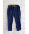 Spodnie jeansowe ze ściągaczem w błękitne paski - Kendy