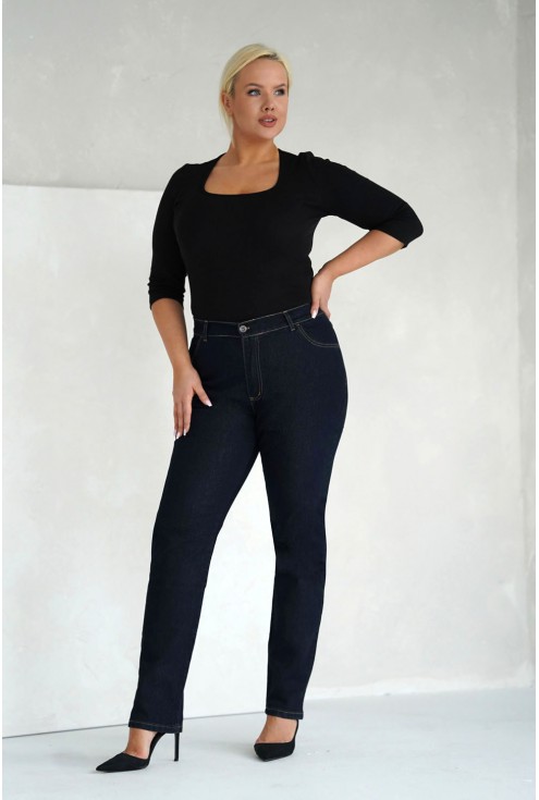 Ciemne spodnie xxl jeansy monasou duże rozmiary