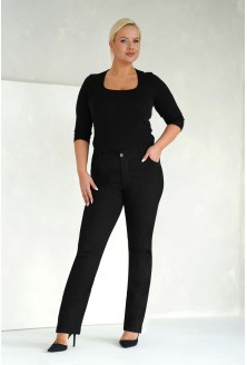 Czarne spodnie z imitacją kieszeni - Edlyn