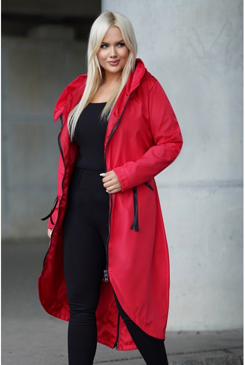Czerwona kurtka przejściowa plus size sklep XL-ka