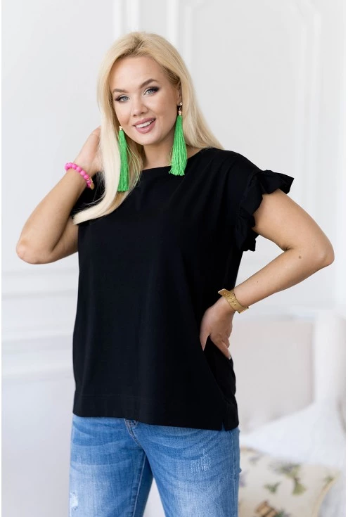 czarna bluzka plus size