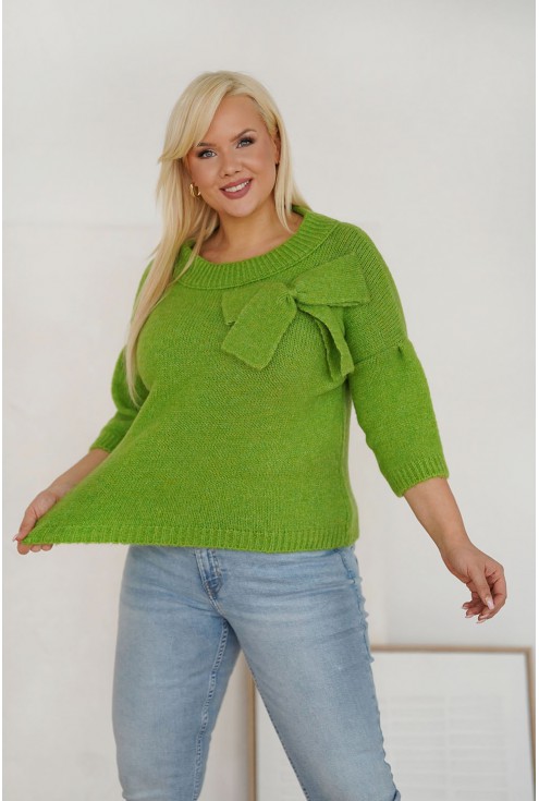 zielony sweterek bow monasou