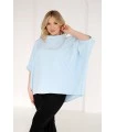 Bluzka plus size kimono w kolorze baby blue - Marion