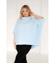 Bluzka plus size kimono w kolorze baby blue - Marion