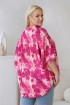 Pudrowa bluzka kimono w różowe kwiaty - Mariette