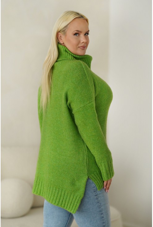jasnozielony sweter z golfem lesca monasou