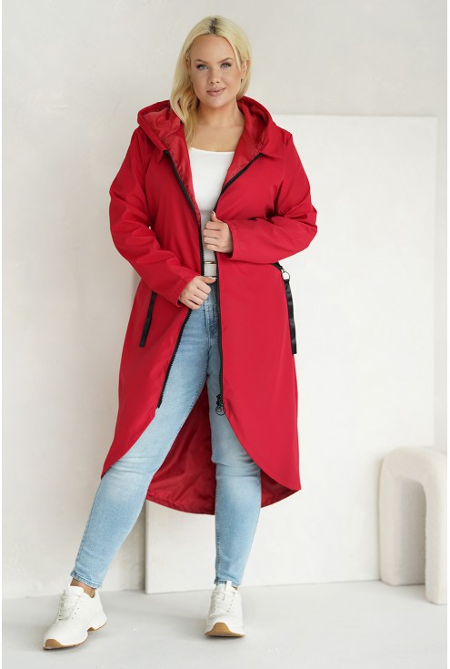 Czerwona kurtka przejściowa plus size xxl