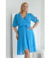 Błękitna sukienka z kopertowym dekoltem - Verita
